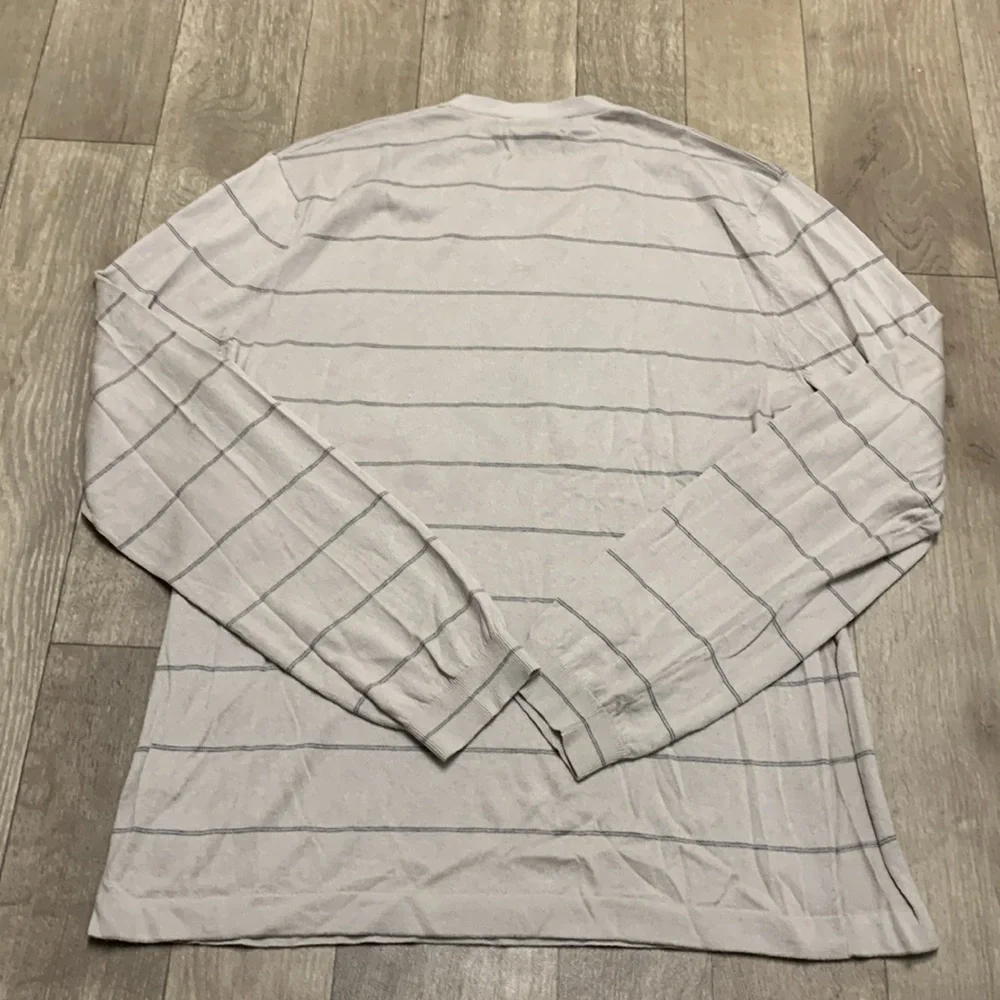 Banana‎ Republic Cashmere Silk Blend V-Neck Stripe Lightweight Pullover Sweater